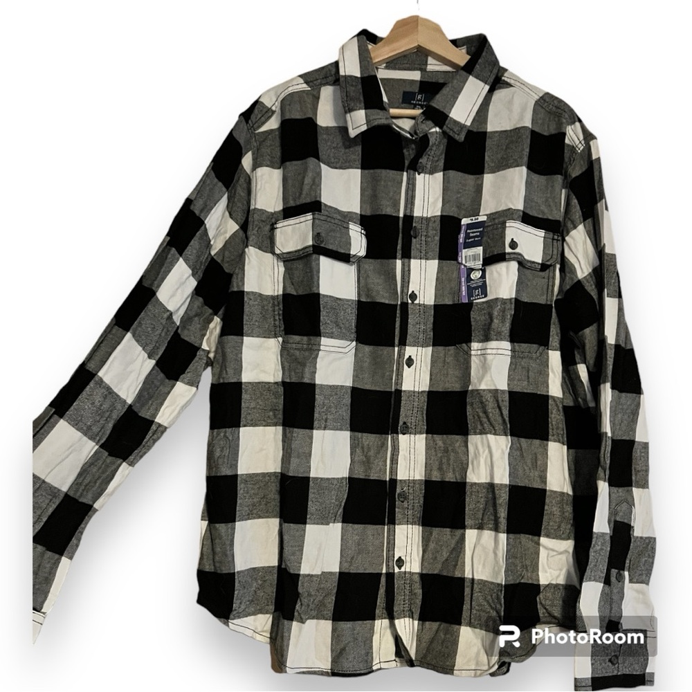 NWT super soft plaid flannel - black and white